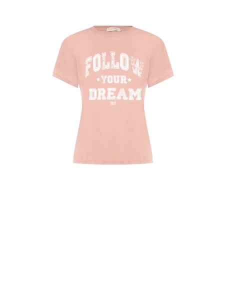 T-Shirt régulier en coton avec impression vintage style baseball Rinascimento
