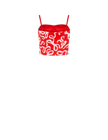 Crop top bustier à motif nœuds Rinascimento