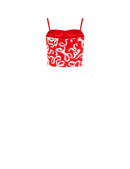 Crop top bustier à motif nœuds Rinascimento