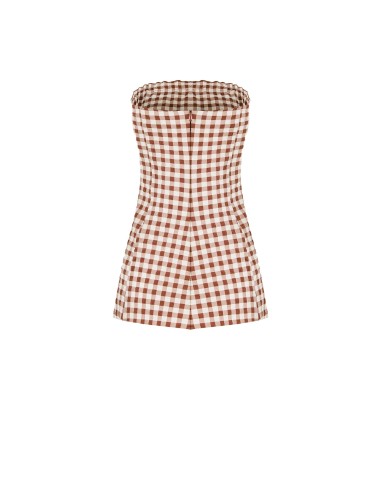 Top long bandeau à imprimé carreaux Rinascimento