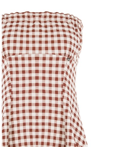 Top long bandeau à imprimé carreaux Rinascimento