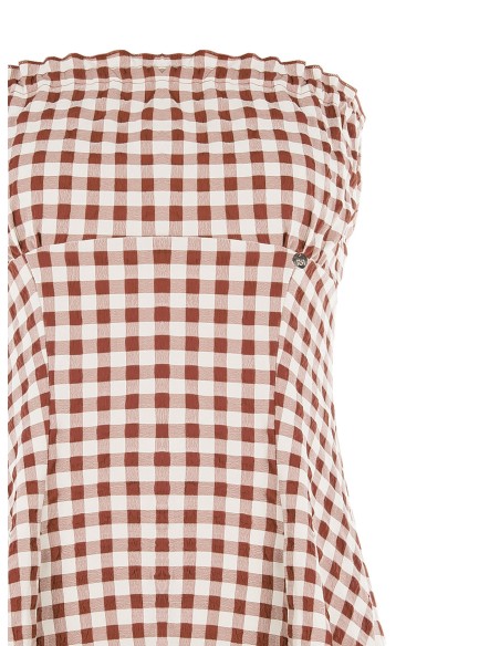 Top long bandeau à imprimé carreaux Rinascimento