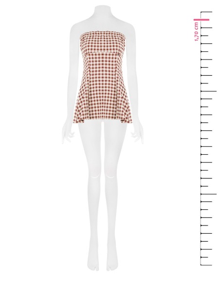 Top long bandeau à imprimé carreaux Rinascimento