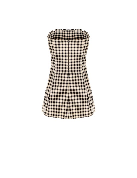 Top long bandeau à imprimé carreaux Rinascimento