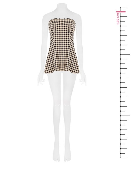 Top long bandeau à imprimé carreaux Rinascimento