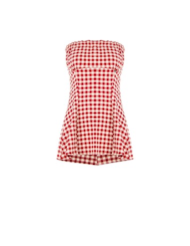 Top long bandeau à imprimé carreaux Rinascimento