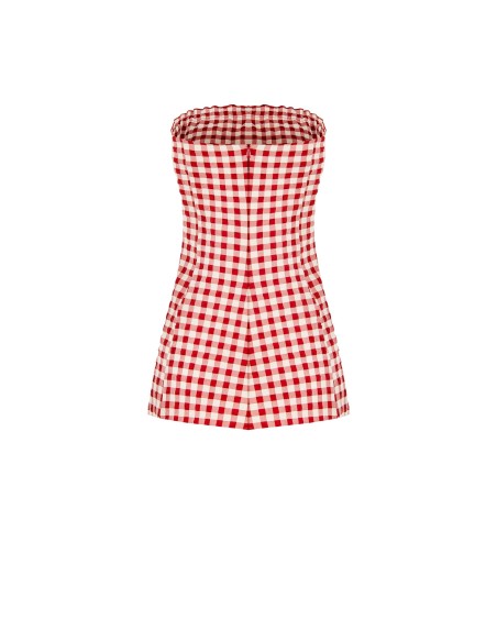 Top long bandeau à imprimé carreaux Rinascimento