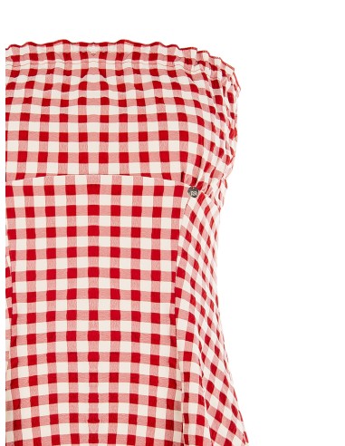 Top long bandeau à imprimé carreaux Rinascimento