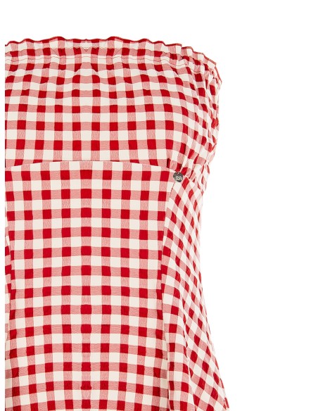 Top long bandeau à imprimé carreaux Rinascimento