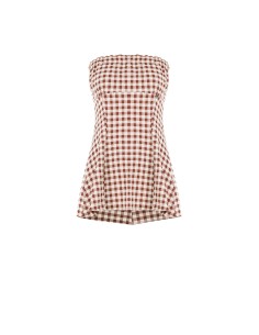 Top long bandeau à imprimé carreaux Rinascimento