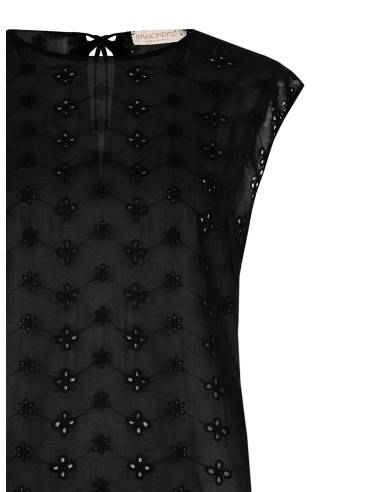Blouse ample en georgette brodée de fleurs Rinascimento