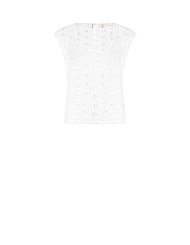 Blouse ample en georgette brodée de fleurs Rinascimento