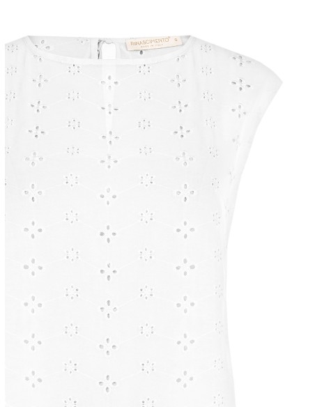 Blouse ample en georgette brodée de fleurs Rinascimento