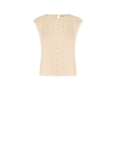 Ruime blouse van geborduurde georgette met bloemenmotief van Rinascimento