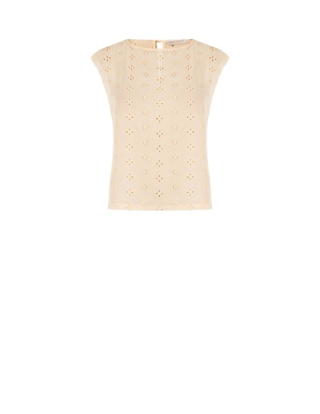 Blouse ample en georgette brodée de fleurs Rinascimento