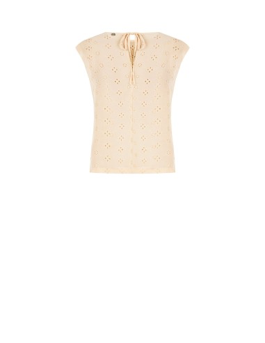 Blouse ample en georgette brodée de fleurs Rinascimento