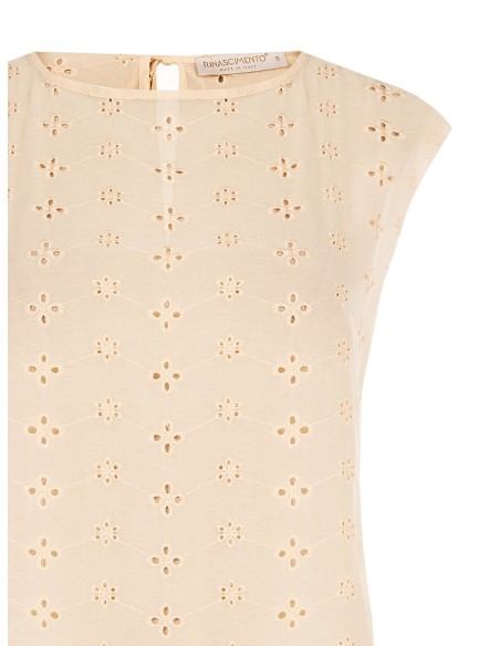 Blouse ample en georgette brodée de fleurs Rinascimento