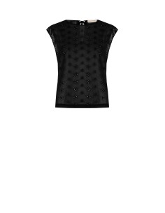 Blouse ample en georgette brodée de fleurs Rinascimento