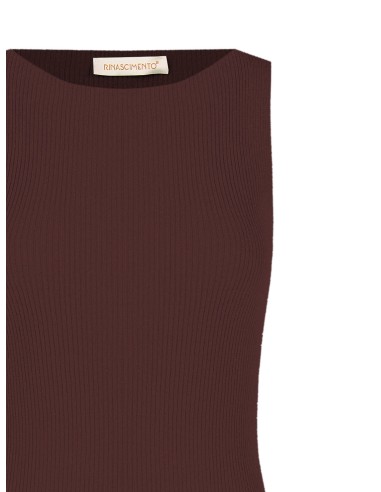 Getailleerde top van ribgebreide stof met lurex Rinascimento