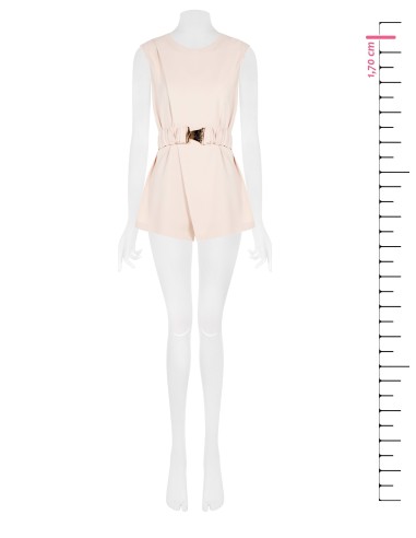 Top long en tissu fluide avec ceinture élastiquée assortie et bretelles Rinascimento