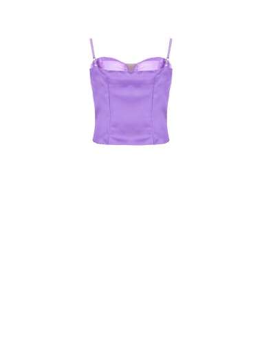 Crop top bustier en tulle avec roses Rinascimento