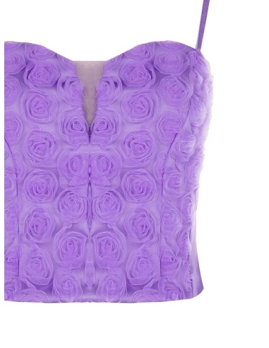 Crop top bustier en tulle avec roses Rinascimento
