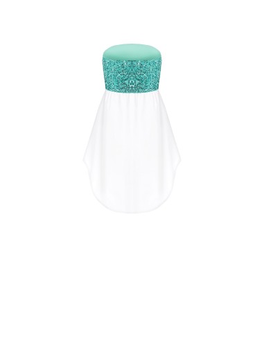 Blouse bustier avec détail recouvert de paillettes Rinascimento