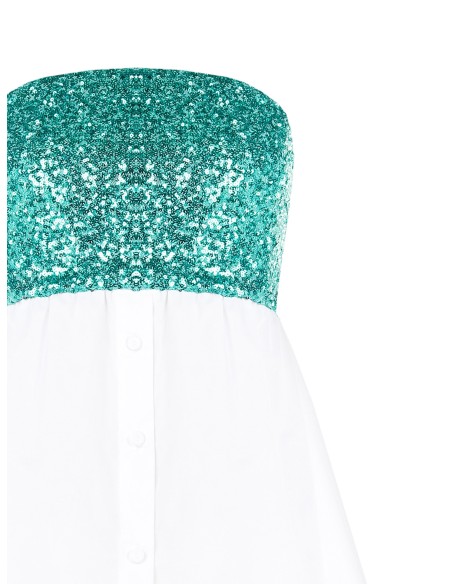 Blouse bustier avec détail recouvert de paillettes Rinascimento