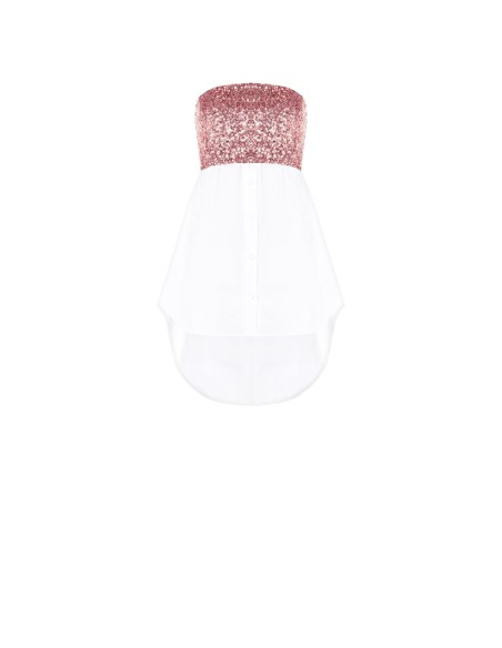 Blouse bustier avec détail recouvert de paillettes Rinascimento