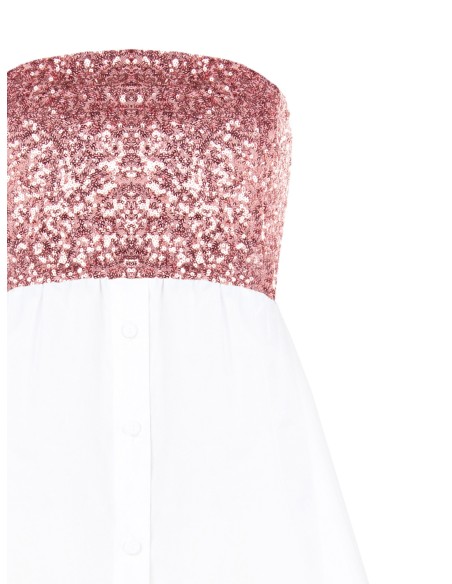 Blouse bustier avec détail recouvert de paillettes Rinascimento