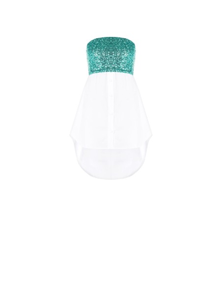 Blouse bustier avec détail recouvert de paillettes Rinascimento
