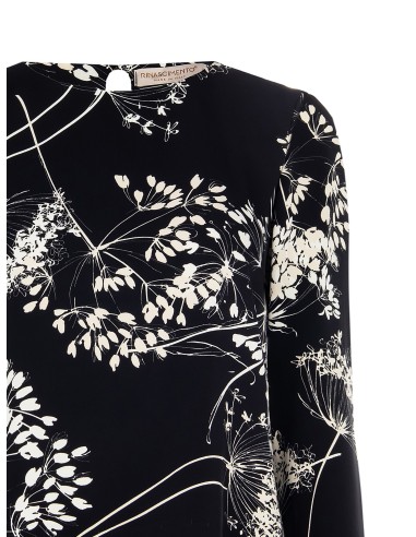 Getailleerde blouse van soepelvallende bedrukte stof Rinascimento