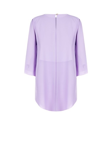 Asymmetrische wijde satijnen blouse met mouwen in cape-stijl Rinascimento