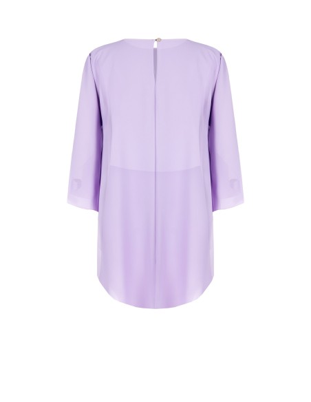 Blouse large asymétrique en satin avec manches effet manteau Rinascimento