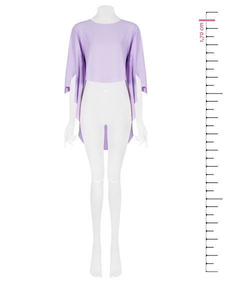 Blouse large asymétrique en satin avec manches effet manteau Rinascimento