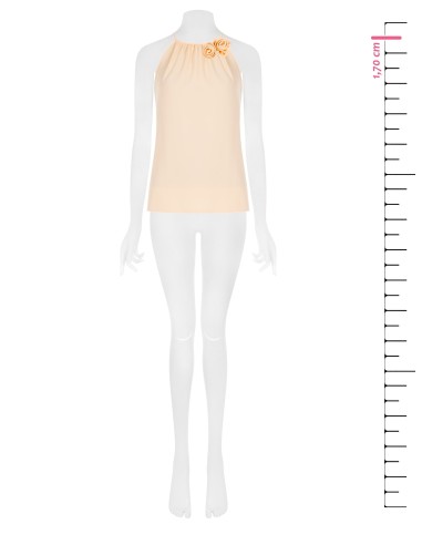 Chemisier A-line fluide en satin opaque avec roses Rinascimento