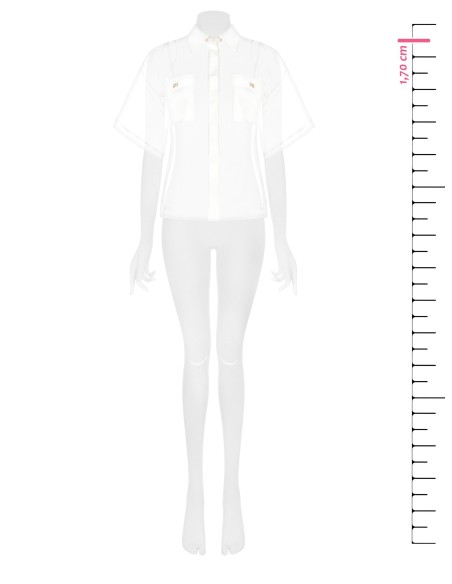 Chemise carrée en organza avec poches en satin avec logo Rinascimento
