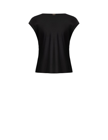 Blouse à col en V en satin fluide Rinascimento
