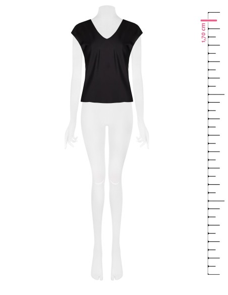 Getailleerde soepele satijnen blouse met V-hals Rinascimento