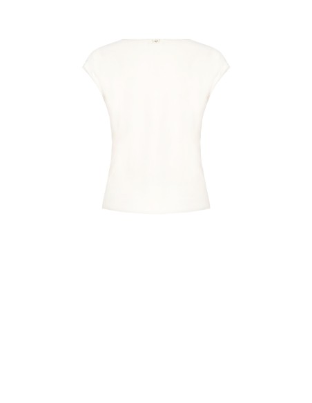 Blouse à col en V en satin fluide Rinascimento