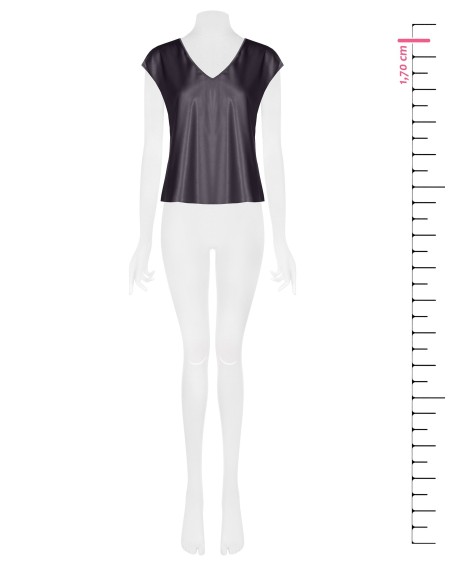 Blouse à col en V en satin fluide Rinascimento