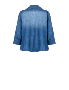 Chemise en denim à large trapèze et manches 3/4 Rinascimento 2
