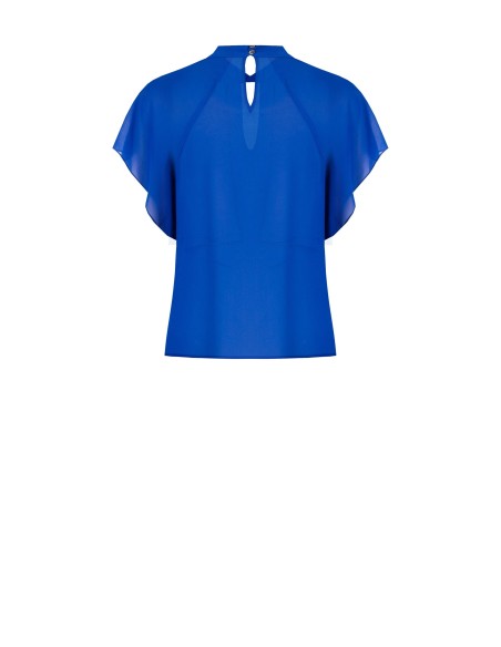 Vloeiende blouse van georgette met maxi-volant Rinascimento