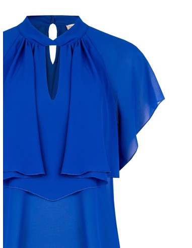 Vloeiende blouse van georgette met maxi-volant Rinascimento