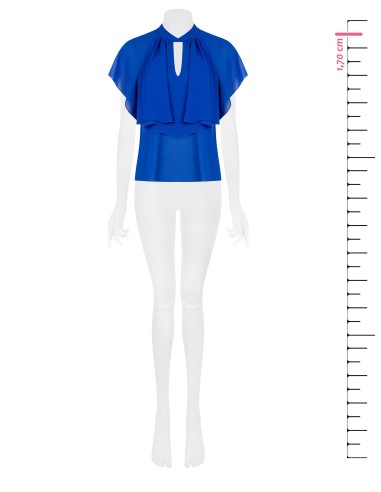 Vloeiende blouse van georgette met maxi-volant Rinascimento