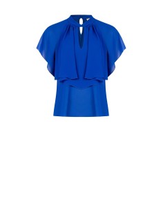 Vloeiende blouse van georgette met maxi-volant Rinascimento