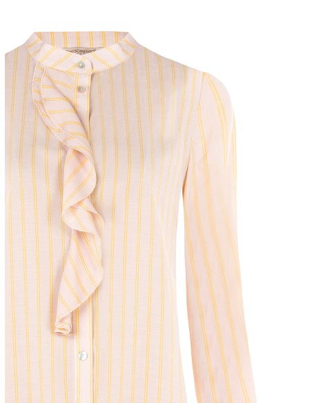 Regular fit blouse van lichte stof met volant Rinascimento