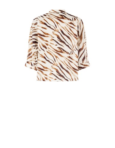 Chemise en coton avec col mandarin et col en V Rinascimento