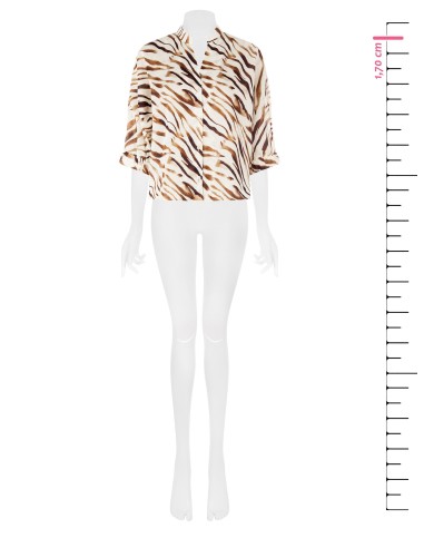 Chemise en coton avec col mandarin et col en V Rinascimento