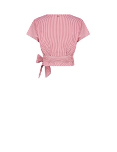Rinascimento gestreepte katoenen wikkelblouse 2